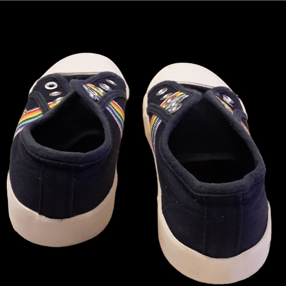 US Sports Sneakers‎ Navy Rainbow Rubber Toe Kids sz 13 - Picture 10 of 13